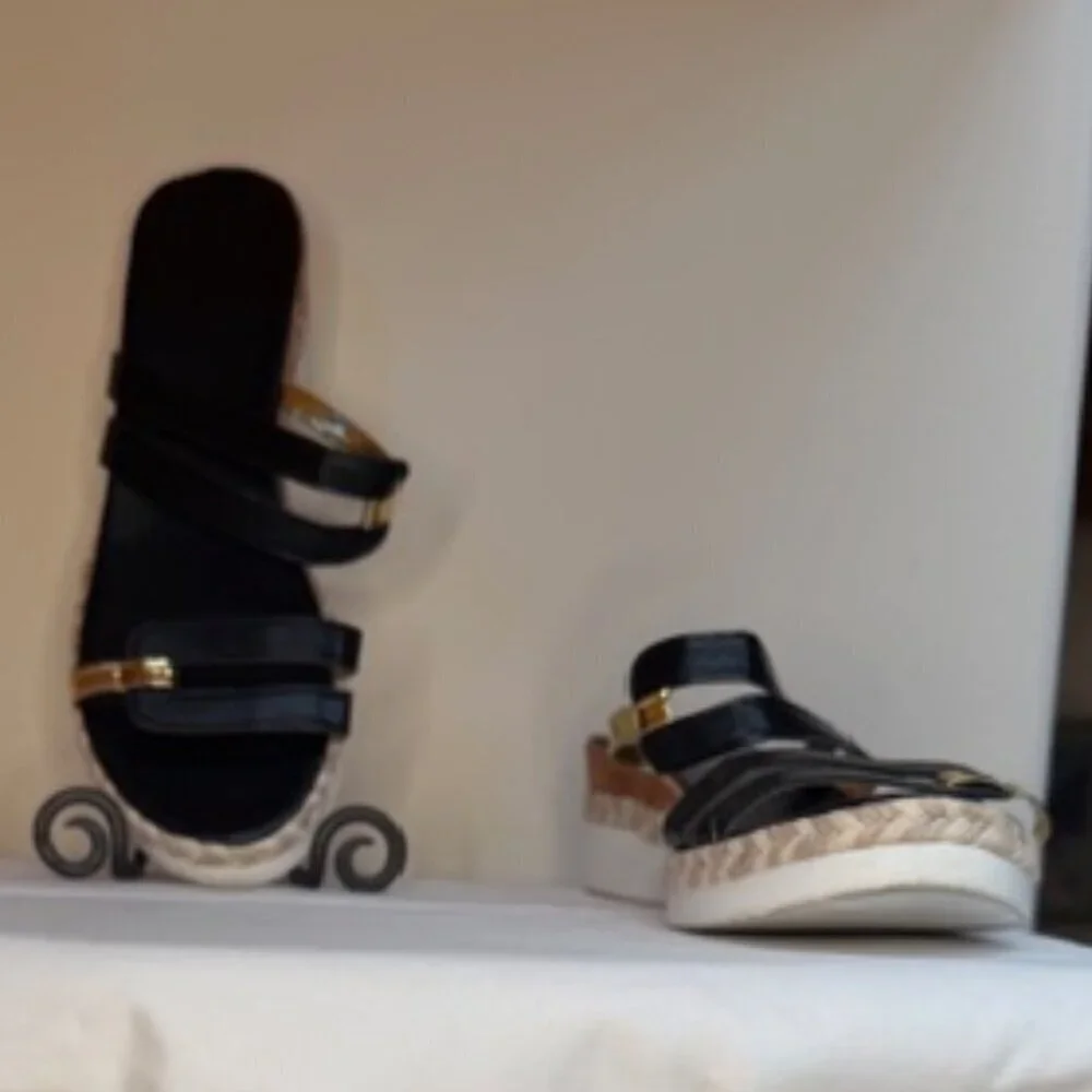 Black Gold  Wedge Slides 11/42